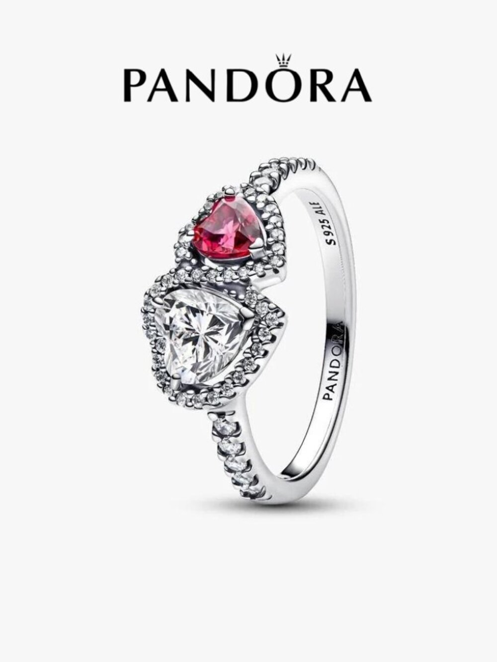 Pandora Halo Hearts Ring